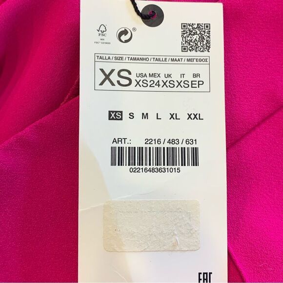 Zara Pink High Rise Wide Leg Trouser Pants Size XS Inseam 34” - Picture 7 of 10